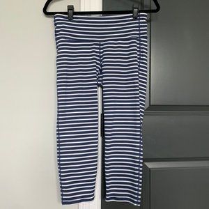 Athleta Chat Tight Navy Blue White Stripe Sz M
